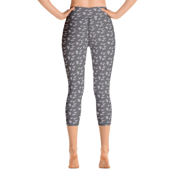 Floofins Paw Print Capri Yoga Leggings (Dark Gray) - Image 4
