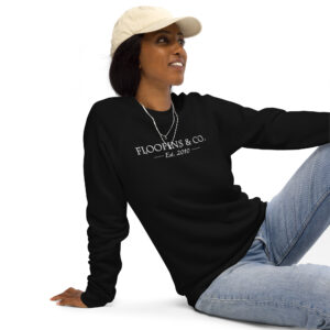 Unisex Organic Raglan Sweatshirt Black Front 64cd6617dd2c8.jpg
